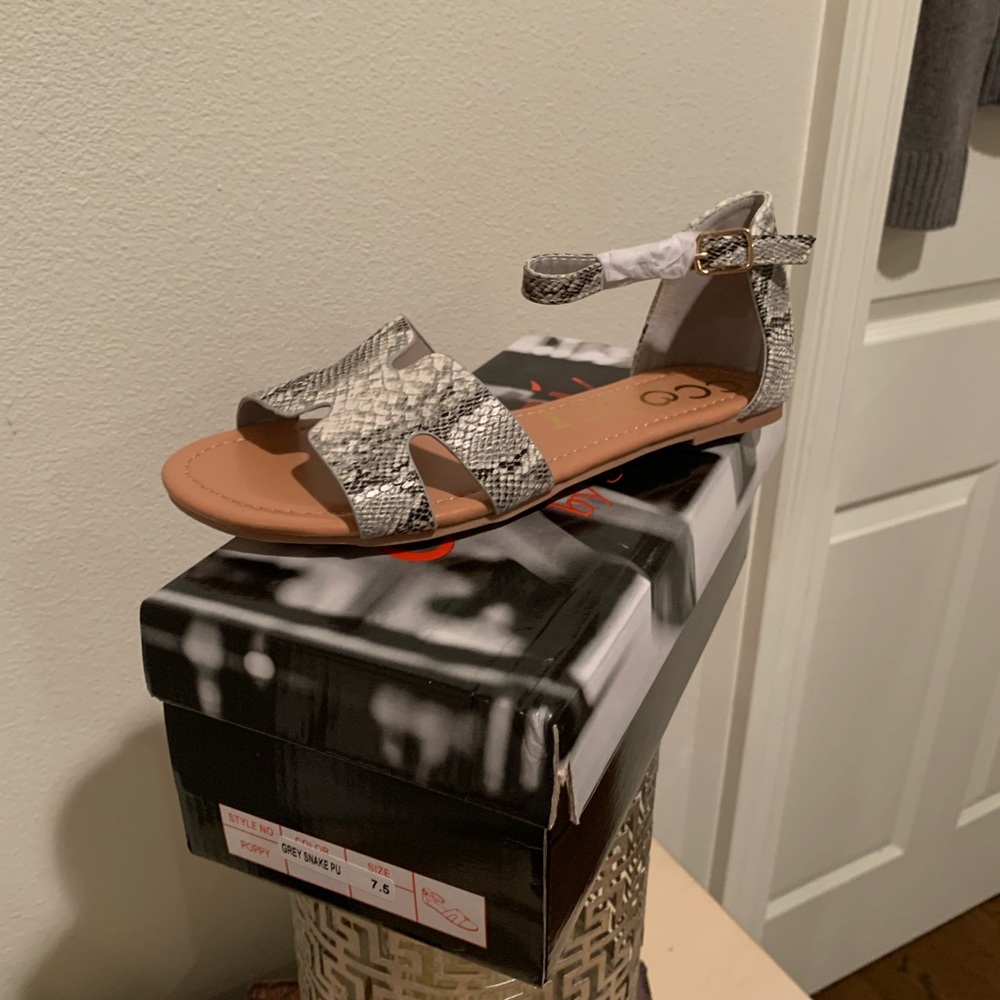 Snake print sandals